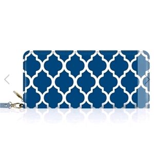 Blue and White Patterned Wallet